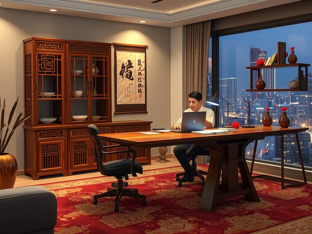 客厅办公效果图