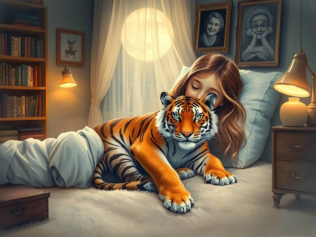 梦见小老虎趴在自己身上