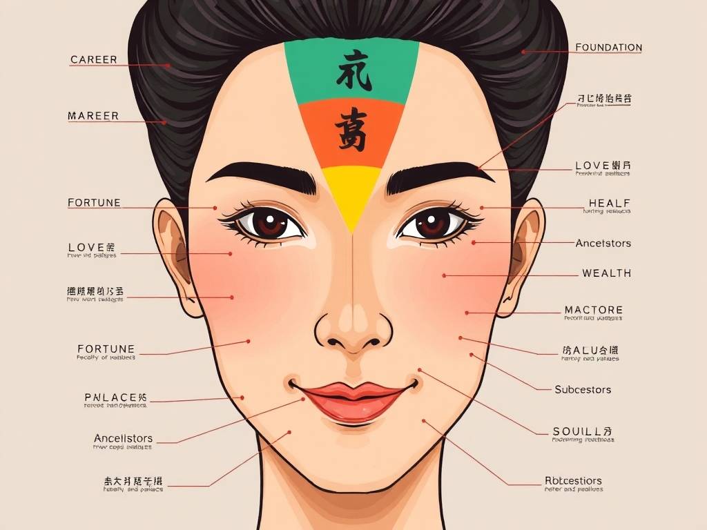 面相十二宫的部位图解图片