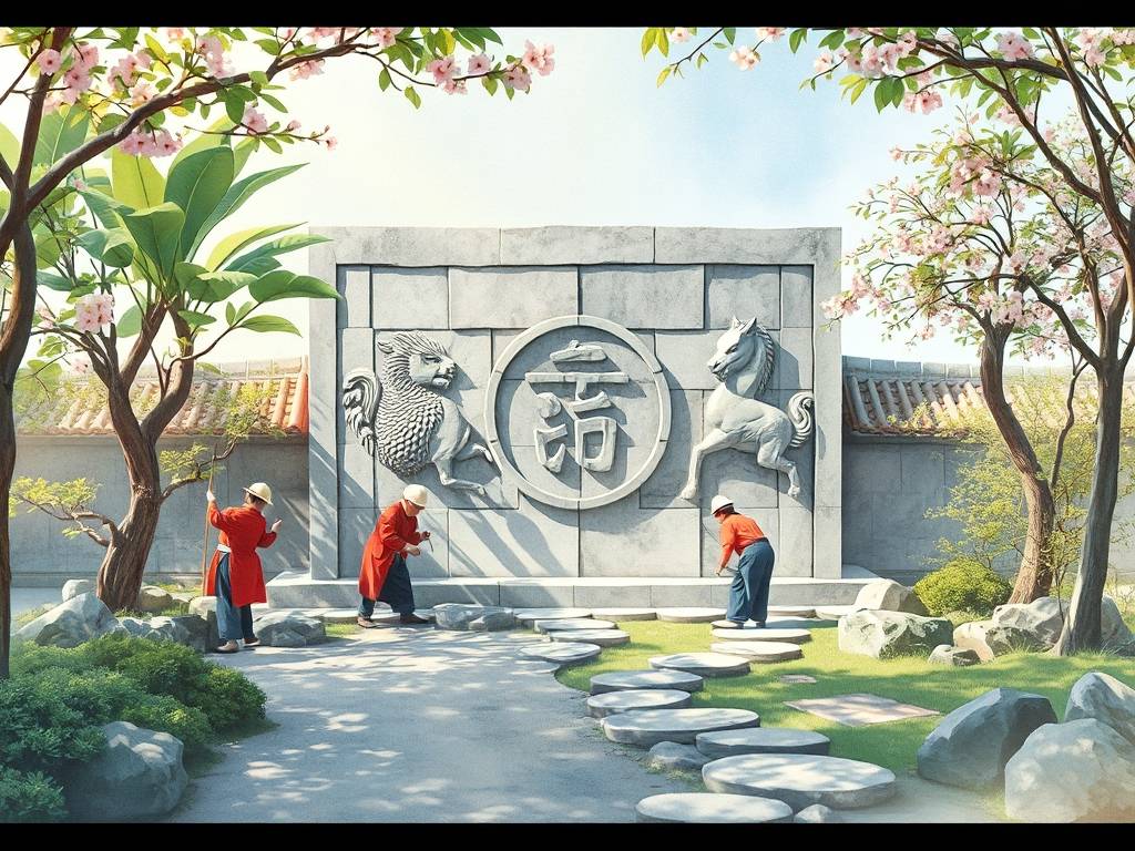庭院风水墙安装方法