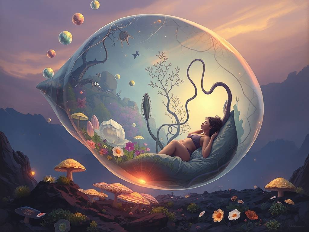 奇怪的梦绘画图片