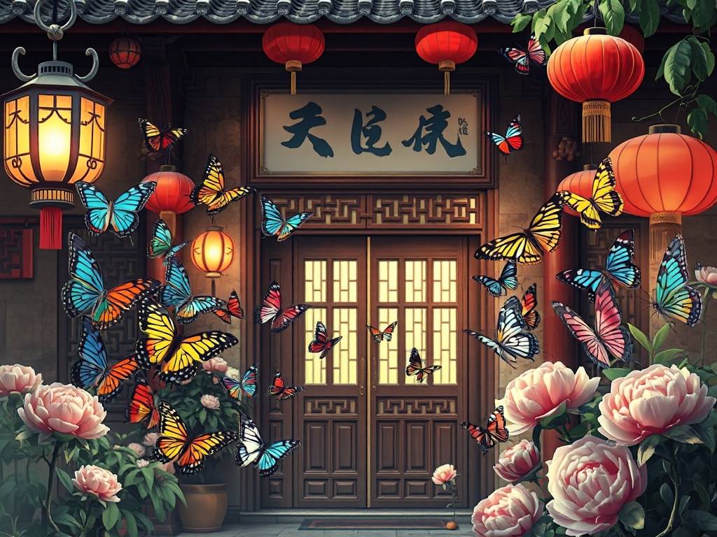 玄关风水蝴蝶图片大全