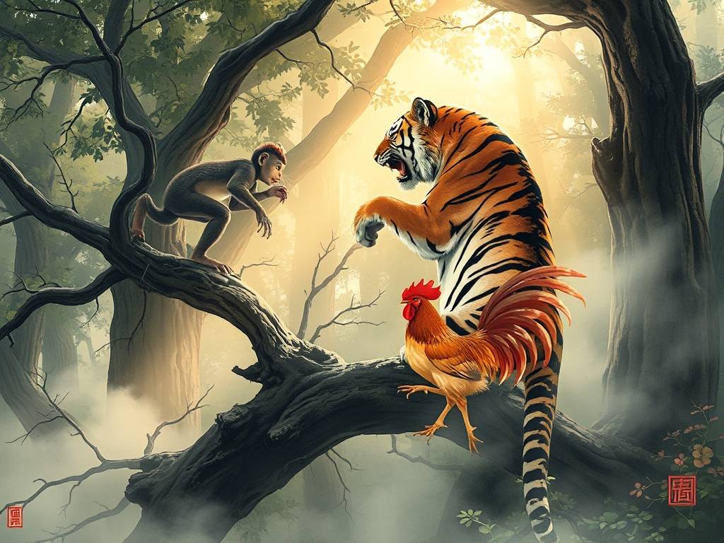 猴虎鸡在一起相冲吗