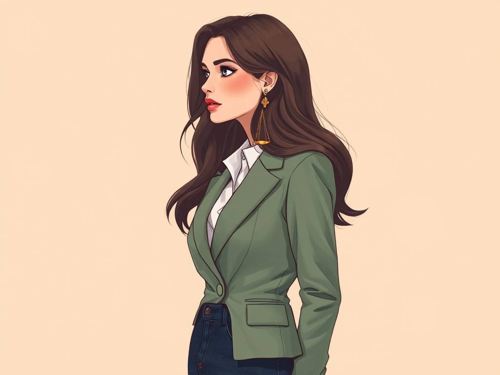 时尚插画天秤座图片女生头像