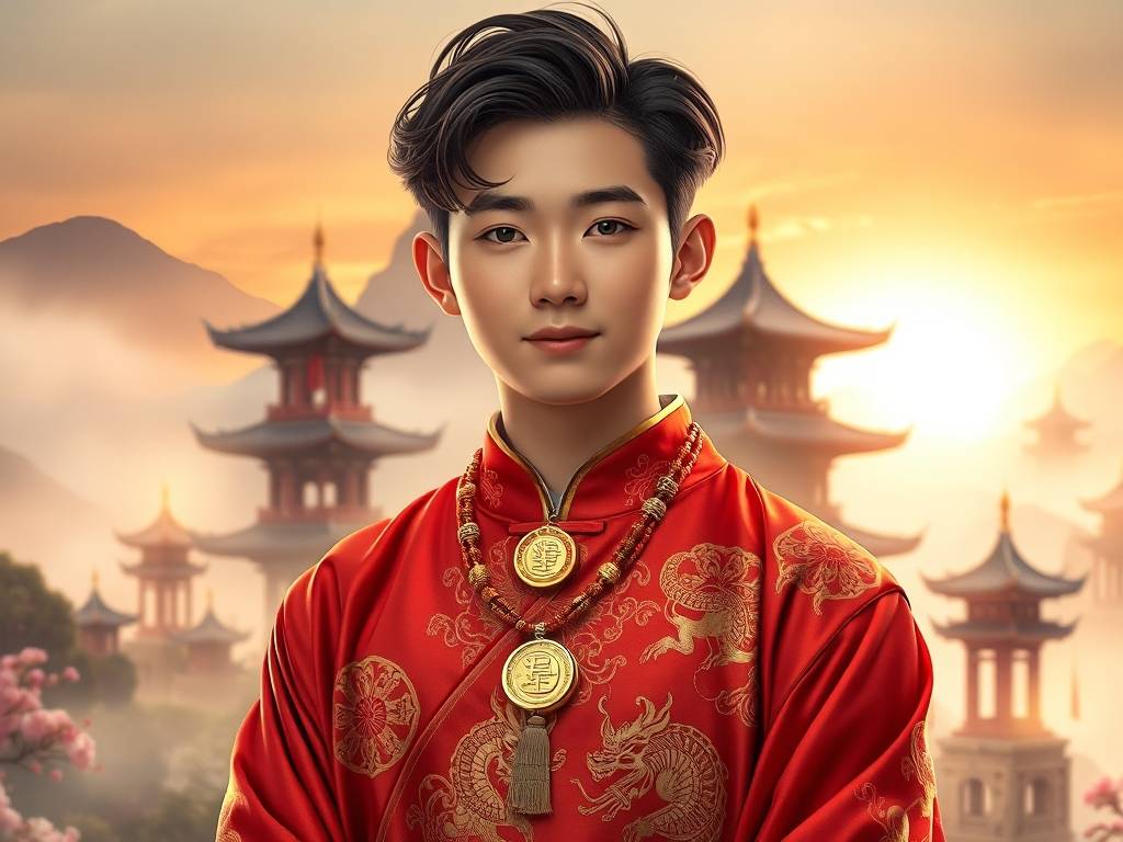 男生微信头像招财转运人像