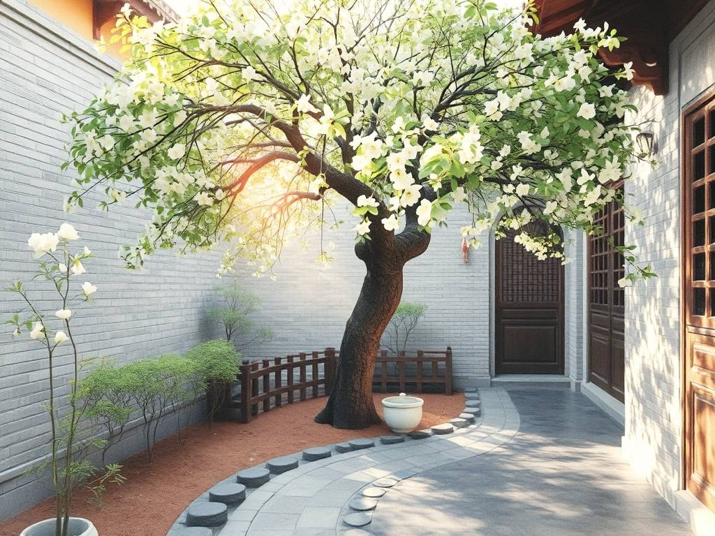 桂花树庭院种植方位图