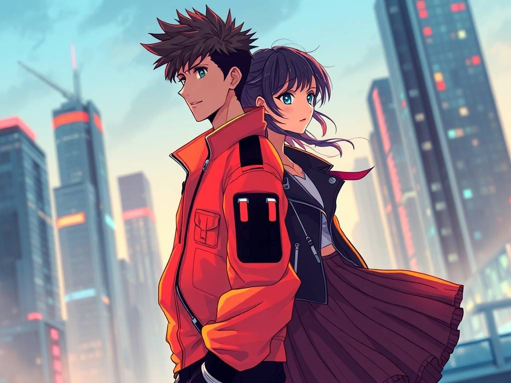 情侣时尚水瓶座头像动漫版