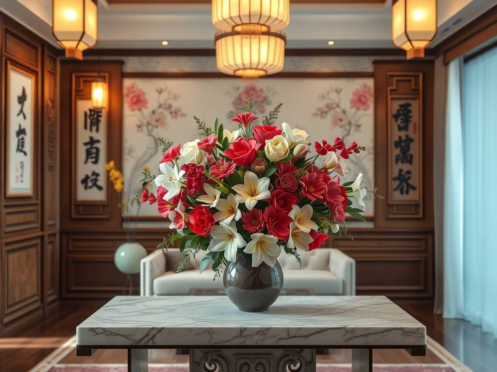 客厅放花什么寓意好风水图片