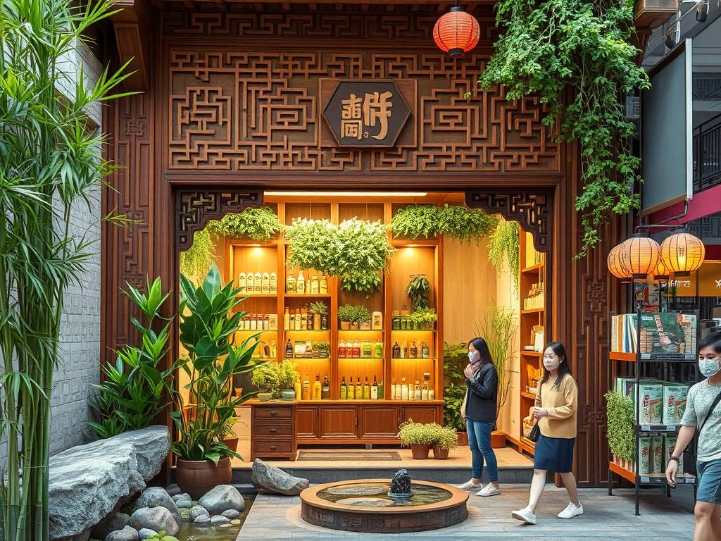 装修店面设计绿色风水图片
