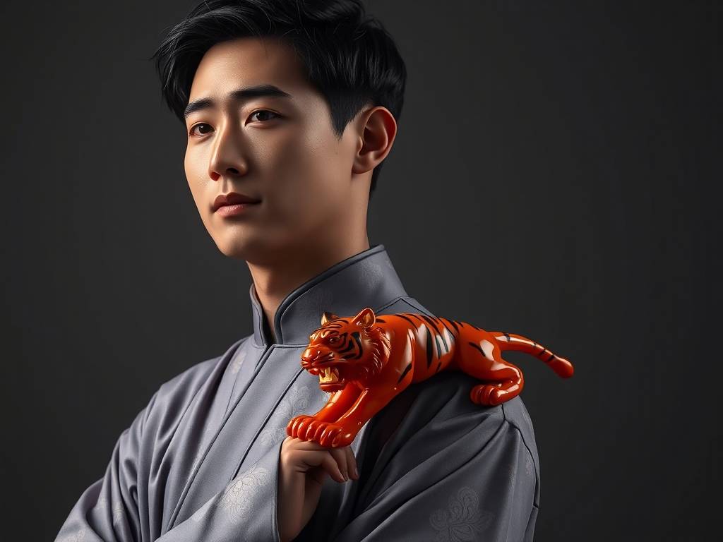 男士属虎手串图片