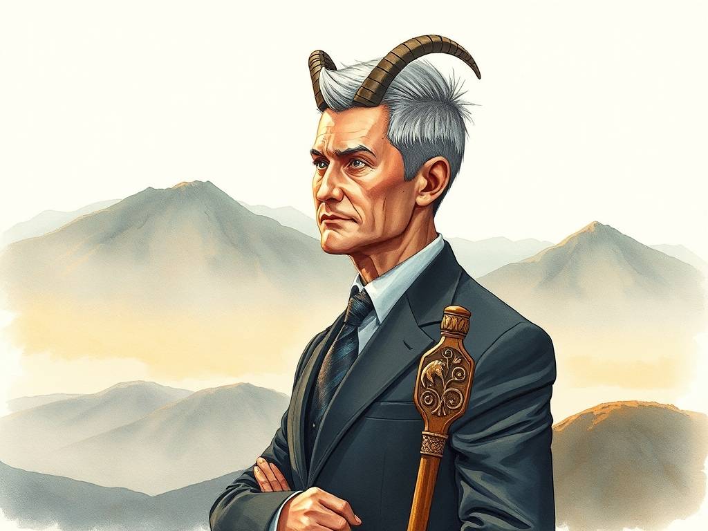 摩羯座画像手绘