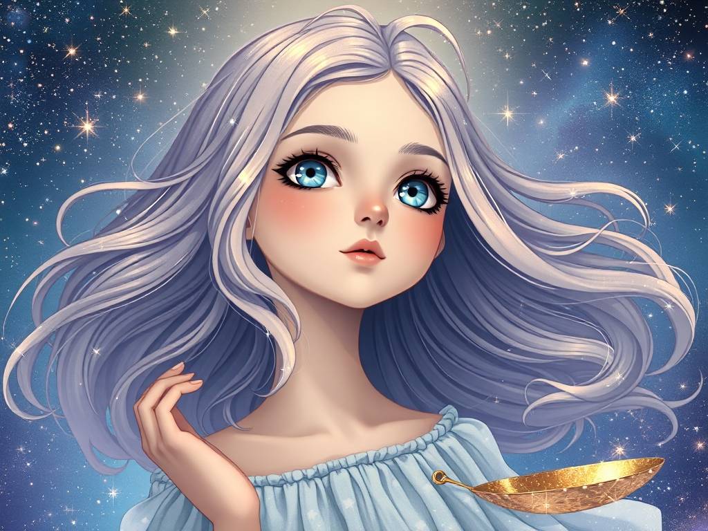天秤座头像女生 梦幻星空 可爱