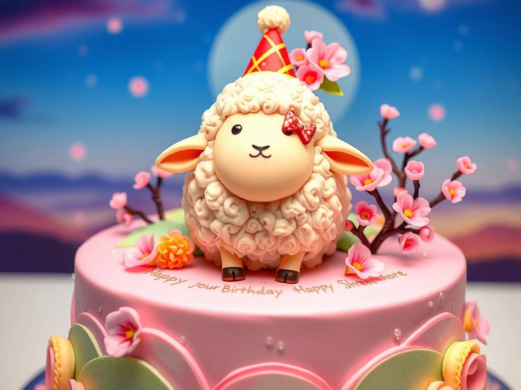 属相羊生日蛋糕图片