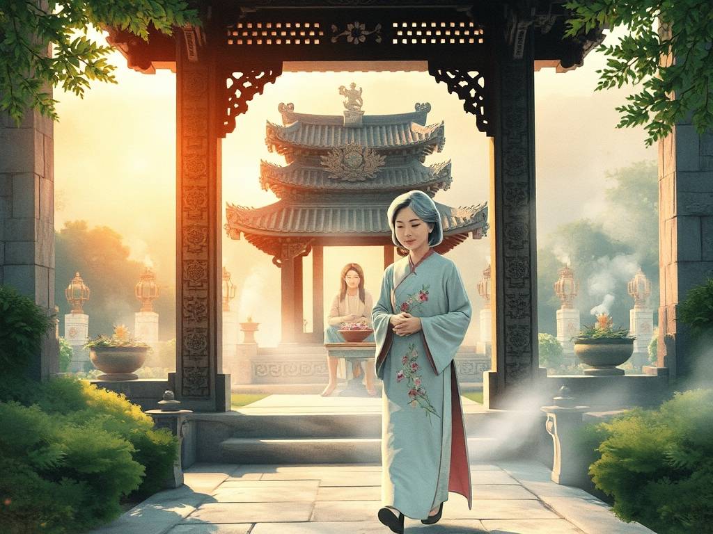 梦见妈妈带我去寺庙上香