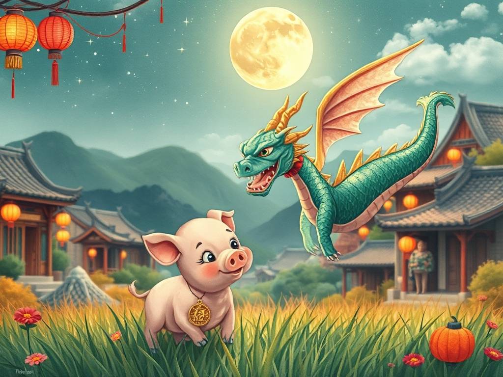 属猪的娃和属龙的孩子