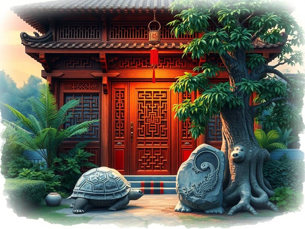 房屋装修大门风水避煞图片