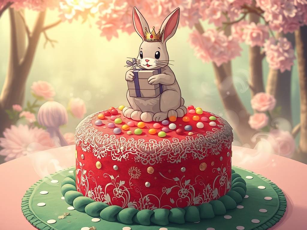 属兔人生日蛋糕图片