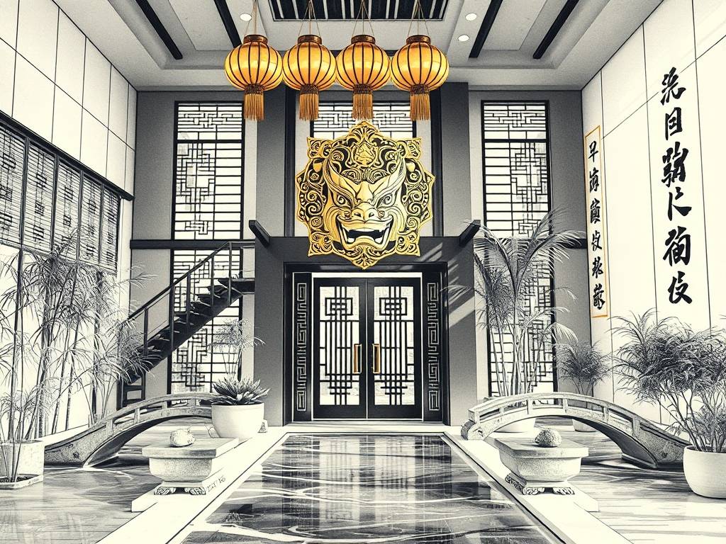 公司大门风水设计效果图大全