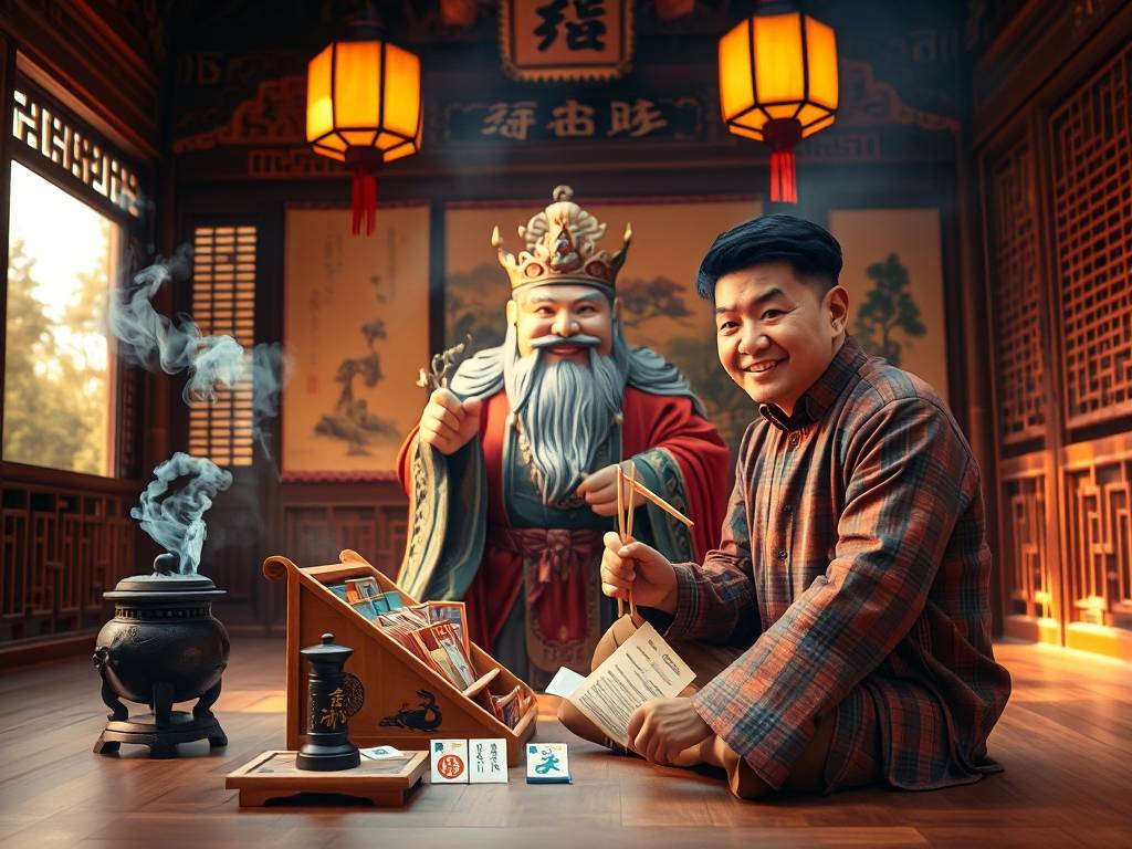 土地公灵签抽签杯笑笑