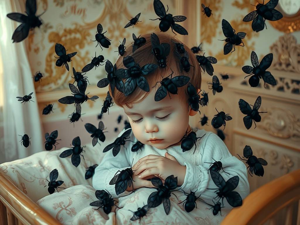 梦见孩子身上全是黑色的虫子