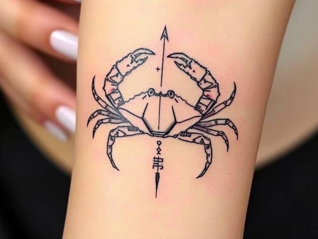 巨蟹座时尚纹身图片女