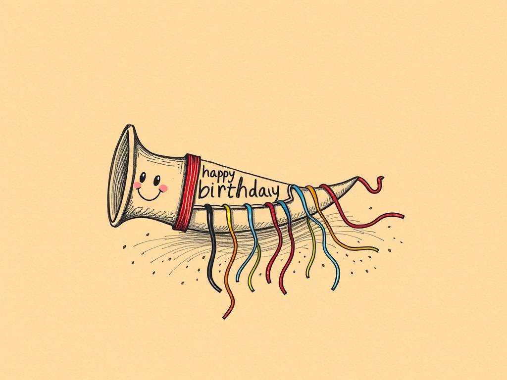 生日喇叭简笔画