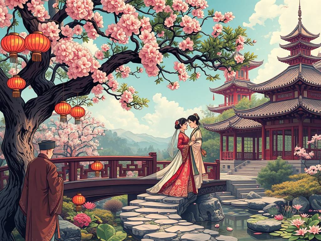 关于风水的漫画爱情图片