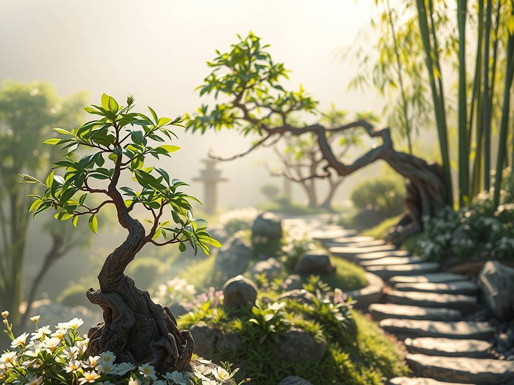 梦见盆景植物绿色植物
