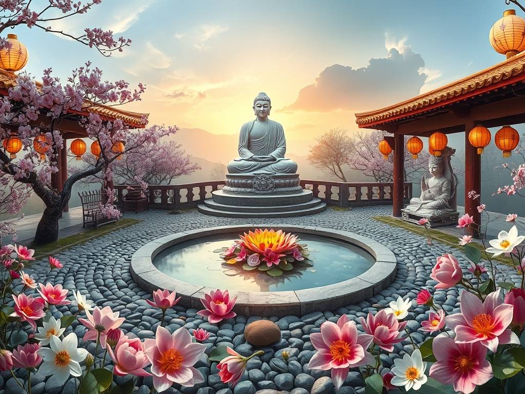 梦见佛像圣地有特别漂亮的花