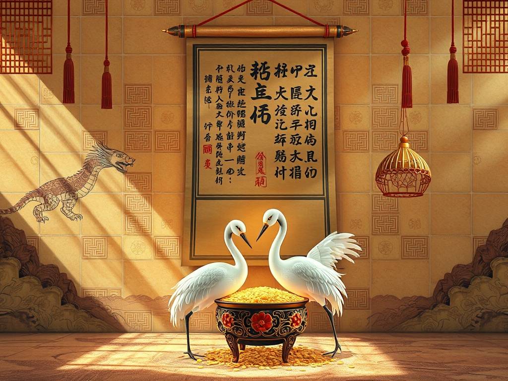 风水墙画招财图片