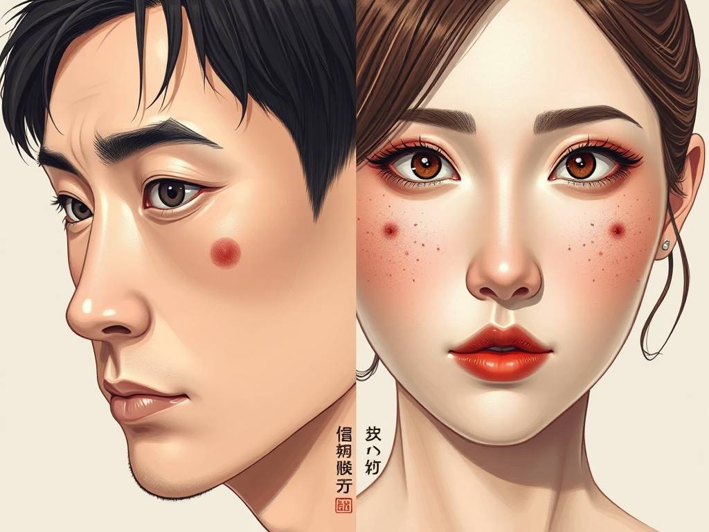 痣相男女人脸部痣相图解