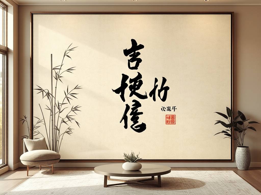 客厅挂的书法用什么内容好