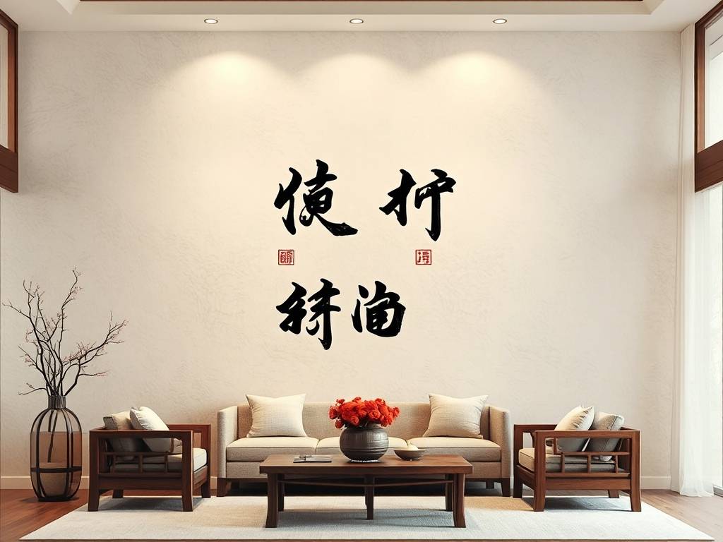 客厅挂的书法用什么内容好