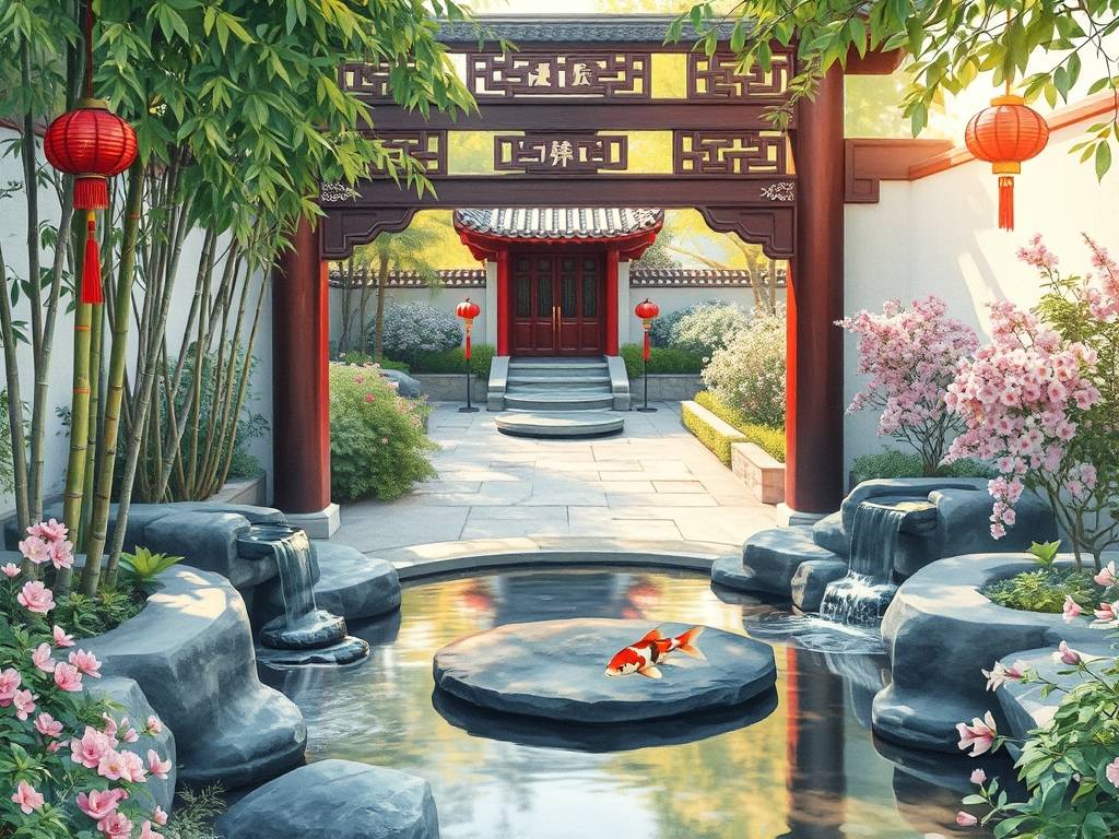 风水布置庭院图片