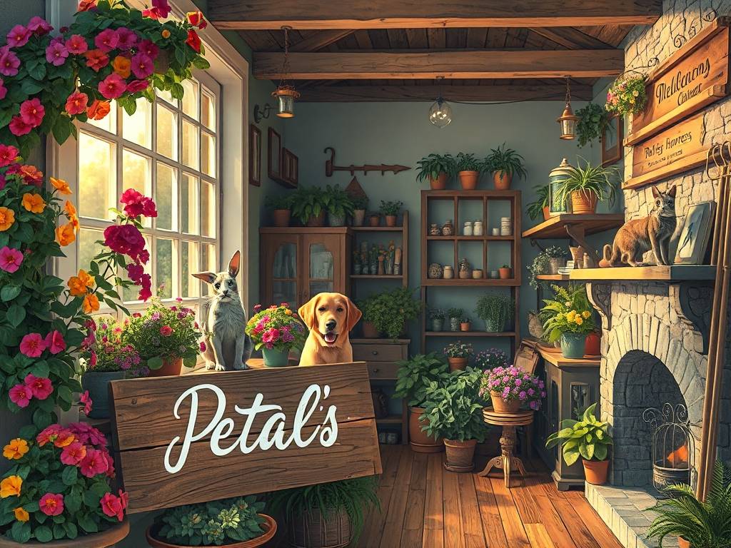 花和宠物的店名