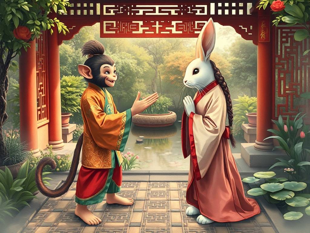属猴最佳配对图片男猪女兔