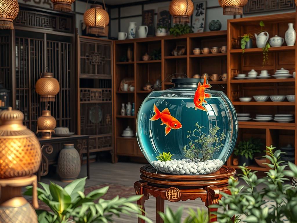 店铺风水鱼缸养几条鱼