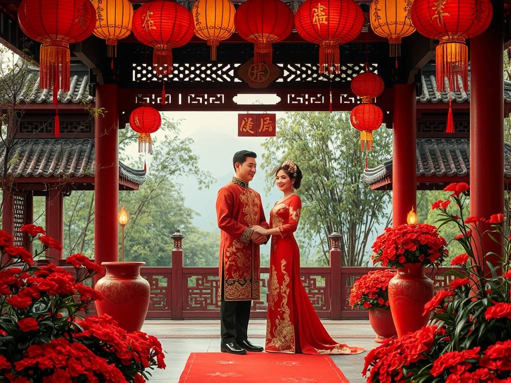 庭院红色风水(庭院红色婚礼现场布置效果图)