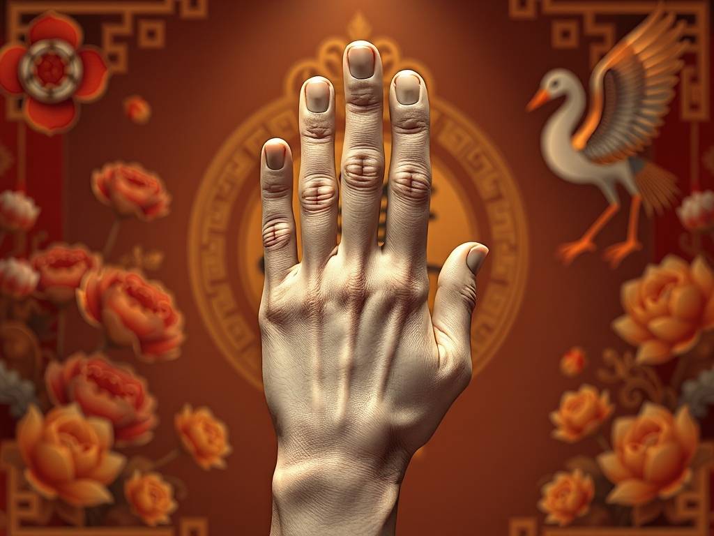断掌合成的三角纹 大吉大利一生富贵
