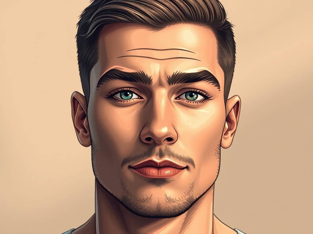 男士纹眉效果图