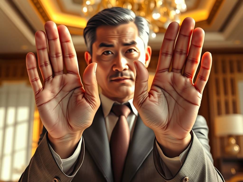 富贵手相米字纹 头脑聪慧领导风采出众