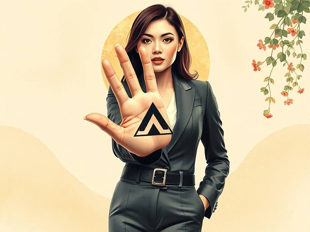 女手心大三角套小三角纹 事业蒸蒸日上财运出色