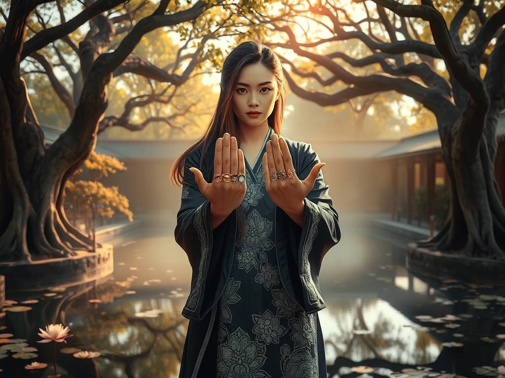 手上六个对称斗的女人 才华横溢气质绝佳