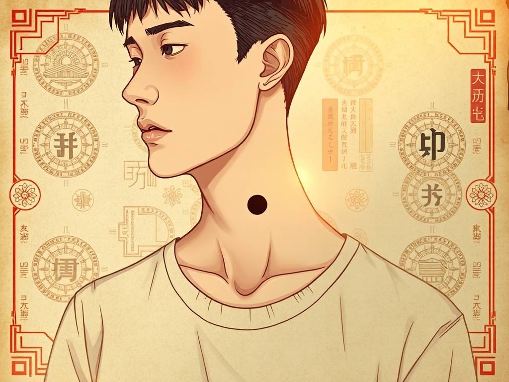 男人颈部左右痣相图解 男人脖子左边长痣容易破财