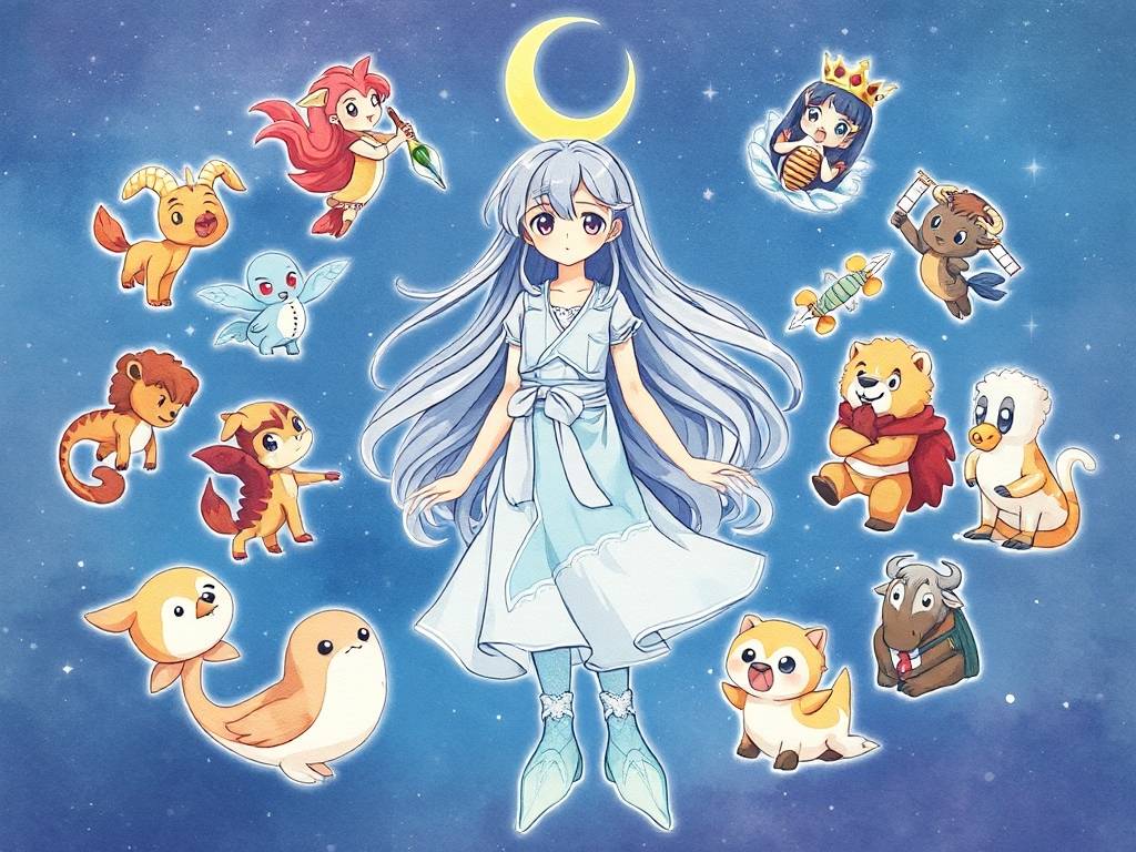 双鱼座女动漫形象,12星座分别代表的卡通人物是什么?