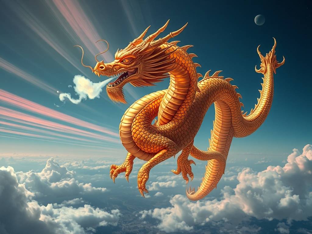 梦见金龙腾云驾雾