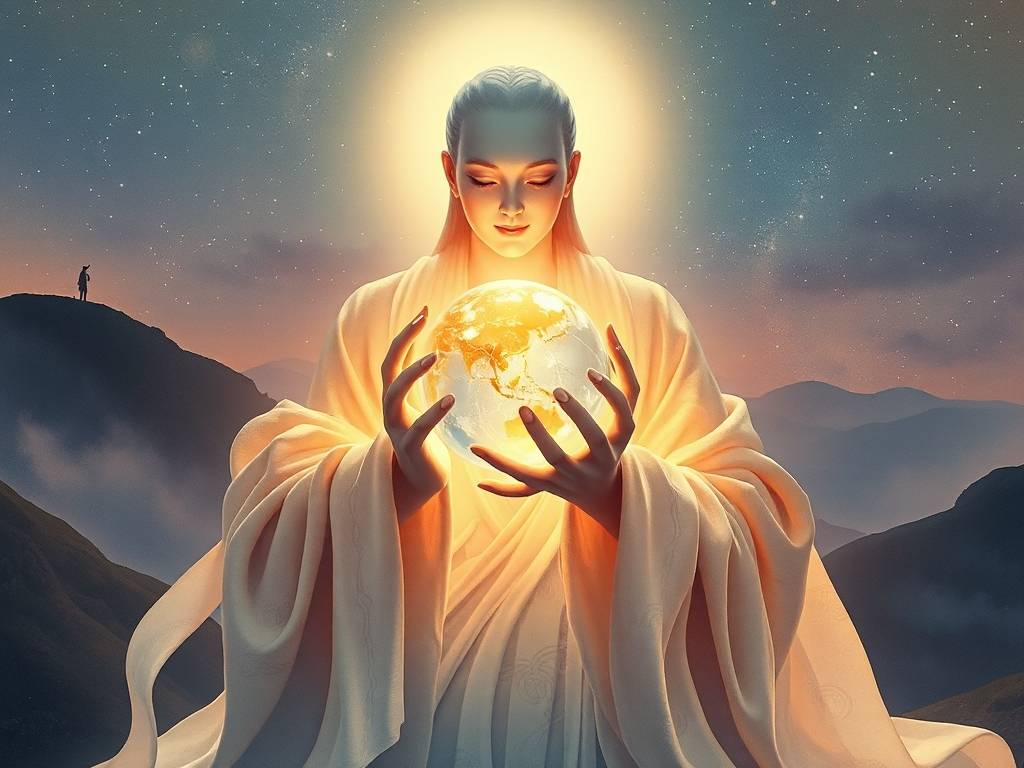 神把自己抱在怀里