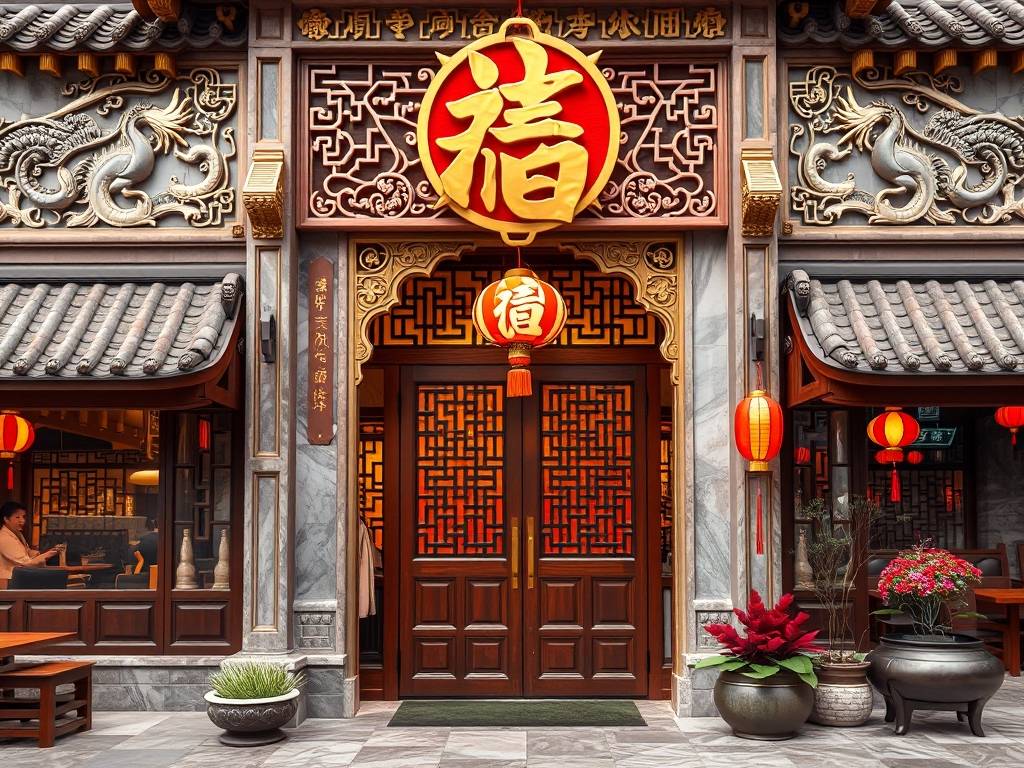 火锅店什么风水招财  大门可挂福字