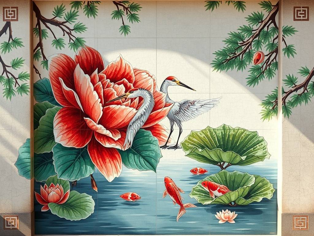 正对大门贴什么壁画好