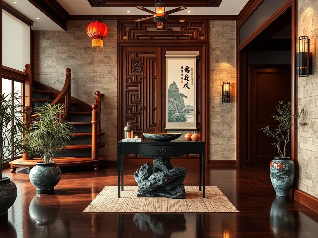 新中式玄关装修效果图